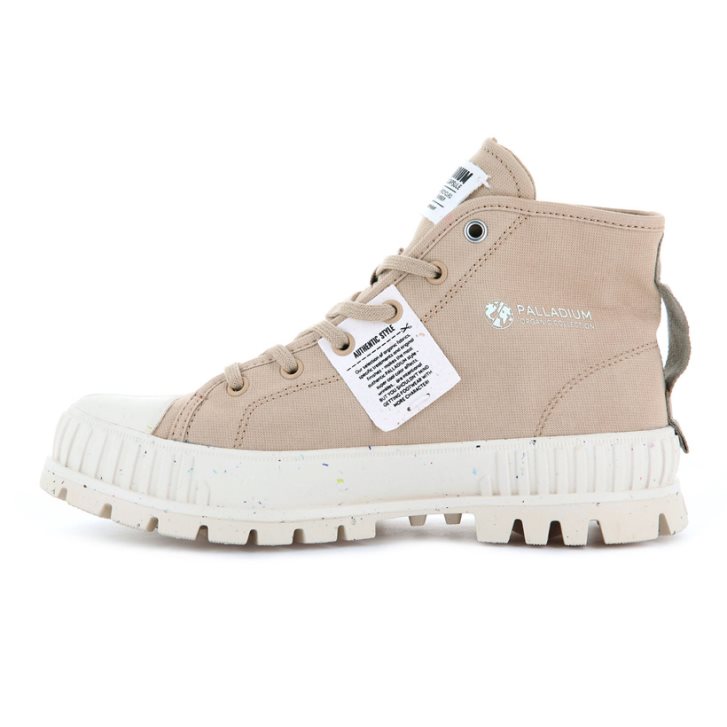 Bottes Palladium Pallashock Mid Organic Homme Beige | FR TCQ573K